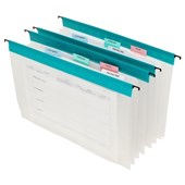 Marbig Suspension Files Expanding 3 Pocket Green 5 Pack