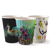 BioPak Art Series Double Wall Cup 390Ml 12Oz 40 Pack Fits Large Lids