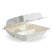 Biopak BioCane Clamshell 20x22x8cm White 200 Carton