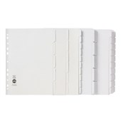 Marbig Dividers 10 Tab Manilla A4 White 20 Pack