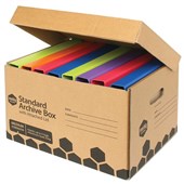 Marbig Archive Box With Hinged Lid Brown 10 Pack