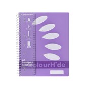 Colourhide 5 Subject Notebook 250 Pages A4 Purple