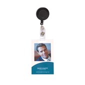 Rexel Card Holder ID Retractable Black with Strap