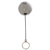 Rexel Key Holder Retractable Nylon Cord Metal Black