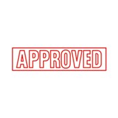 Shiny Stamp SEN0092 Pre Inked Approved Outline Red