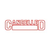 Shiny Stamp Pre Inked CANCELLED Outline with Date Red