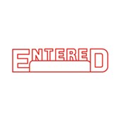 Shiny Stamp Pre Inked ENTERED Outline with Date Red