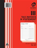 Olympic 627 Invoice  Statement Triplicate Book Red Sold as Each 5 in a Pack