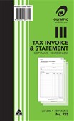 Olympic 725 Invoice and Statement Book Triplicate Sold as Each 10 in a Pack