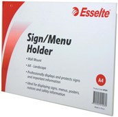 Esselte Document Holder Landscape Wall Sign A4 Clear