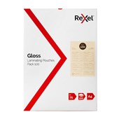 Rexel Laminating Pouch 75 Micron A4 100 Pack