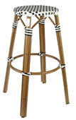 Durafurn Eiffel 750 Backless Stool  Natural Frame  WhiteBlack Standard