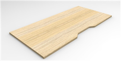 TOP 150075025 WITH 50mm RADIUS CORNERS ALL ROUND AND SCALLOP TO REAR FINISHED IN TASMANIAN OAK MATT WITH MATCHING EDGE